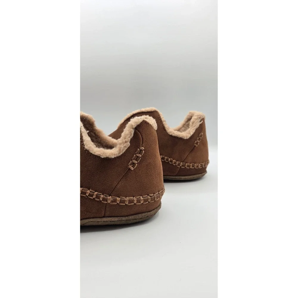 Sorel Manawan II Men's Slippers Size 11 Brown Suede Fleece Moccasin Slip On